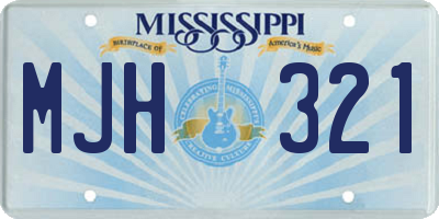 MS license plate MJH321