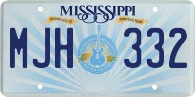MS license plate MJH332
