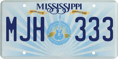 MS license plate MJH333