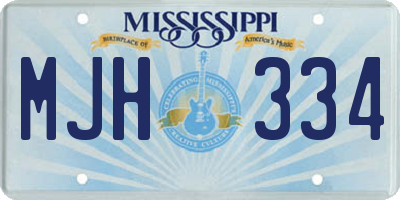 MS license plate MJH334