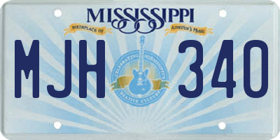 MS license plate MJH340