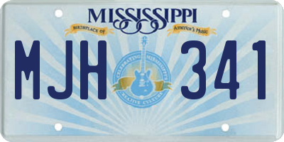 MS license plate MJH341