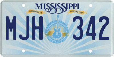 MS license plate MJH342
