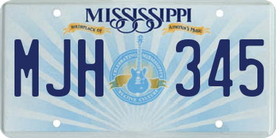 MS license plate MJH345