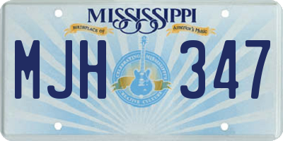 MS license plate MJH347