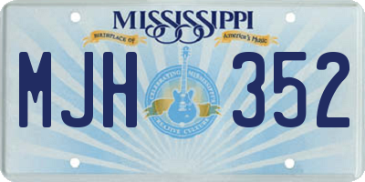 MS license plate MJH352