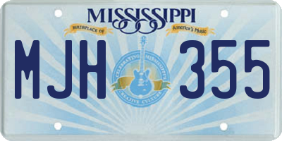 MS license plate MJH355