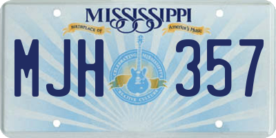 MS license plate MJH357