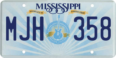 MS license plate MJH358