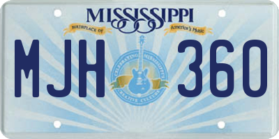 MS license plate MJH360