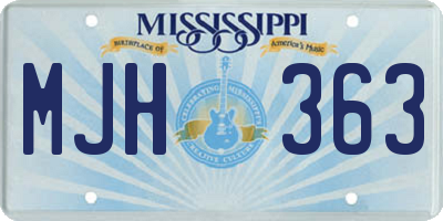 MS license plate MJH363