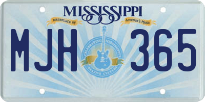 MS license plate MJH365