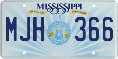 MS license plate MJH366