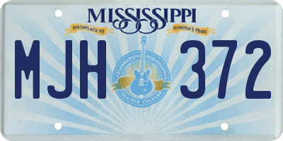 MS license plate MJH372
