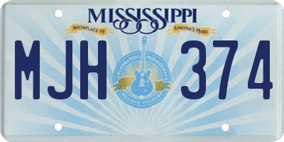 MS license plate MJH374