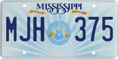 MS license plate MJH375