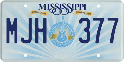 MS license plate MJH377