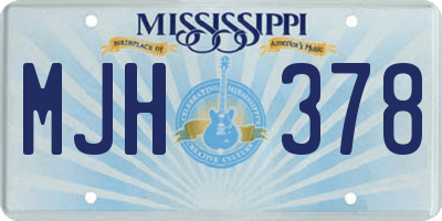 MS license plate MJH378