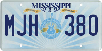 MS license plate MJH380