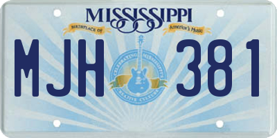 MS license plate MJH381