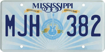 MS license plate MJH382