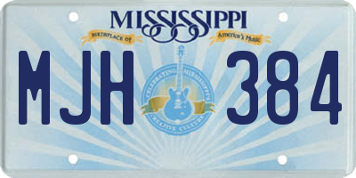 MS license plate MJH384