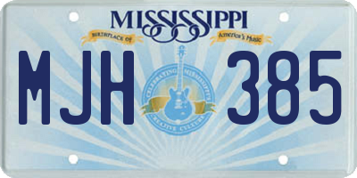 MS license plate MJH385