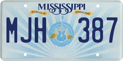 MS license plate MJH387
