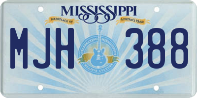MS license plate MJH388