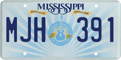 MS license plate MJH391