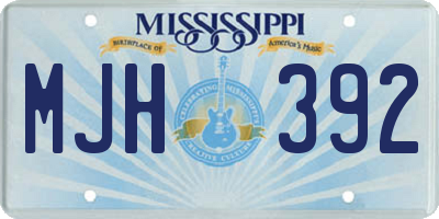 MS license plate MJH392