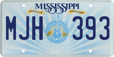 MS license plate MJH393