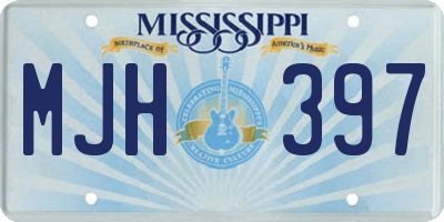MS license plate MJH397