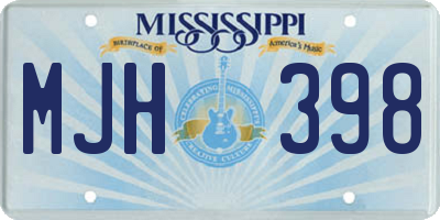 MS license plate MJH398