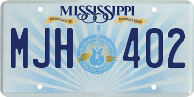 MS license plate MJH402