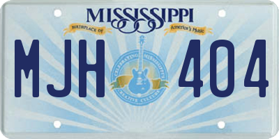 MS license plate MJH404