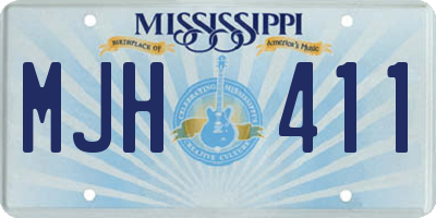 MS license plate MJH411