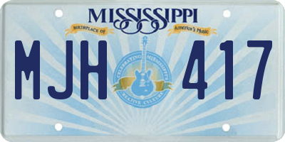 MS license plate MJH417