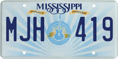 MS license plate MJH419