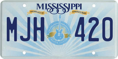 MS license plate MJH420
