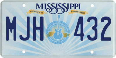 MS license plate MJH432