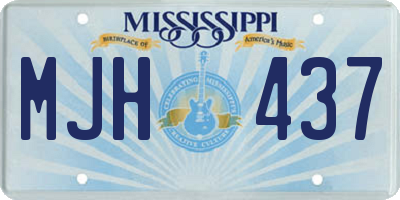 MS license plate MJH437