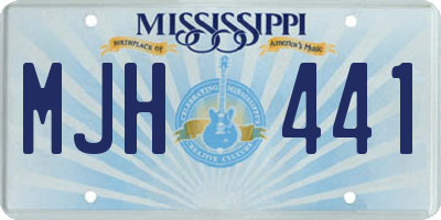 MS license plate MJH441