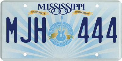 MS license plate MJH444