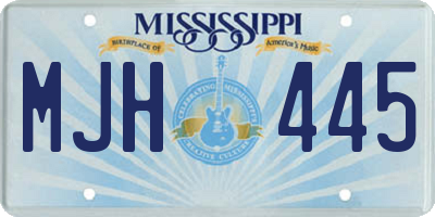 MS license plate MJH445
