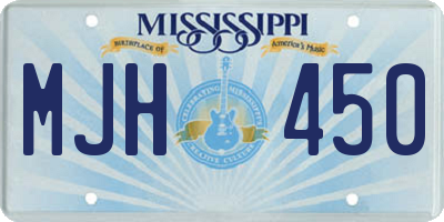 MS license plate MJH450