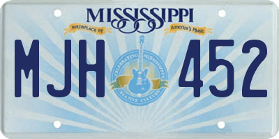 MS license plate MJH452
