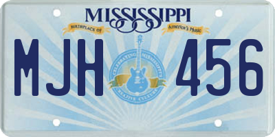 MS license plate MJH456