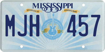 MS license plate MJH457