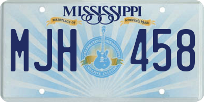 MS license plate MJH458